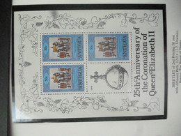 ANTIGUA  MINT STAMPS SHEETLET QUEEN II 25th CORONATION ANNIVERSARY AS PER SCAN - Antigua And Barbuda (1981-...)