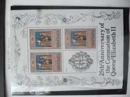 ANTIGUA  MINT STAMPS SHEETLET QUEEN II 25th CORONATION ANNIVERSARY AS PER SCAN - Antigua And Barbuda (1981-...)