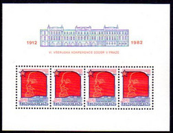 CZECHOSLOVAKIA 1982 Social Democrat Party In Russia Block MNH / **.  Michel Block 46 - Blocks & Kleinbögen