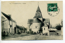 CPA 18 Cher FLAVIGNY - Place Eglise - Petite Animation - Other Municipalities