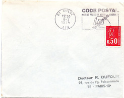 AIN - Dépt N° 01 = CULOZ 1974 = FLAMME à DROITE = SECAP Illustrée   'CODE POSTAL / MOT DE PASSE ' - Codice Postale