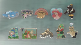 PINS PIN'S DISNEY 1193 DIVERS SPIROU NAIN COEUR CHARLIE CUISTO SNEAKER BALLS FANTASY WORLD CHIEN RELIEF  LOT 10 PINS - Disney