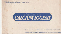 Buvard  - Calcium LOGEAIS - Laboratoires Jacque Logeais Issy Les Moulineaux Paris - Salissures - Produits Pharmaceutiques