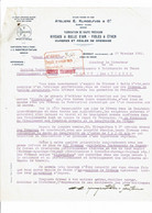Lettre + Notice Ateliers KLINGELFUSS Niveaux à Bulle D'air AARAU à Blanchisserie Teinturerie Thaon 1923 - Suisse