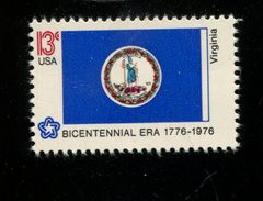 206111009  1976 (XX) POSTFRIS MINT NEVER HINGED  SCOTT  1642  Flag American Bicentennial VIRGINA - Nuevos