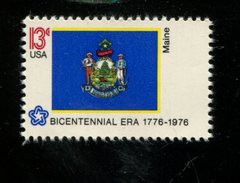 206111870 1976 (XX) POSTFRIS MINT NEVER HINGED SCOTT  1655  Flag American Bicentennial MAINE - Nuevos