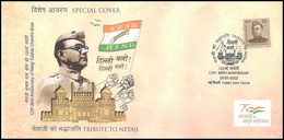 India 2022 Tribute To Netaji  125th Birth Anniversary Of Netaji Subhas Chandra Bose Cover  (**) Inde Indien - Lettres & Documents