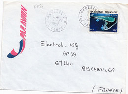 27184# POLYNESIE FRANCAISE LETTRE PAR AVION Obl PAPEETE RP ILE TAHITI 1983 Pour BISCHWILLER BAS RHIN ALSACE - Tahití