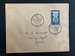 LETTRE TP YT 1272 ORDRE DE LA LIBERATION0,20 OBL.11 NOV 1960 PARIS PREMIER JOUR - Guerre Mondiale (Seconde)