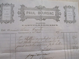 Facture Illustrée Castelsarrasin Paul Boursiac Plâtrier 1891 - Old Professions