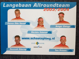 Kaart Schaatsploeg Team Langebaan Allround 2003-2004 Met O.a. Mariska Huisman En Remco Olde Heuvel. Ice Skating - Wintersport