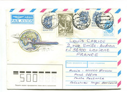 RUSSIE Moscou 1992 - Entier Postal Avec Complément D'affranchissement - Avion / Oiseaux - Briefe U. Dokumente