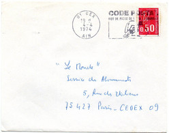 AIN - Dépt N° 01 = GEX 1974 = FLAMME à DROITE = SECAP Illustrée   'CODE POSTAL / MOT DE PASSE ' - Codice Postale