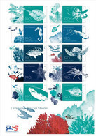 ST. MAARTEN, 2021, MNH, UNDERWATER WORLD, FISH, SHARKS, TURTLES, LOBSTERS, SHELLS, OCTOPUS, SEAHORSES, SQUID, SHEETLET - Fische