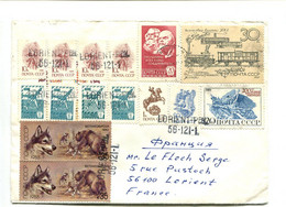 RUSSIE - Affranchissement Sur Lettre, Timbres Annulés Avec Cachet "Lorient PPal" à L'arrivée - Ours Loup Lénine Marx - Storia Postale