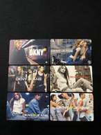 Delcampe - Mint Singapore SMRT TransitLink Metro Train Subway Ticket Card, DKNY, Set Of 6 Mint Cards - Singapur