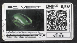 France - Frankreich Timbre Personnalisé Y&T N°MTEL LV20-11-0,56€  - Michel N°BS(?) (o) - Informatique Eco Responsable - Printable Stamps (Montimbrenligne)