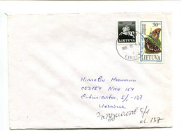 LITUANIE 1995 - Affranchissement Sur Lettre - Papillon - Lithuania