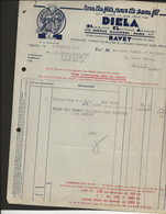 FACTURE DIELA -DISTRIBUTION ELECTRIQUE AERIENNE -ETAB  RAVET -PARIS -ANNEE 1934 - Electricity & Gas