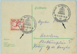 68253 - GERMANY - POSTAL HISTORY - CARD:  16.8.1936 Olympic Postmark: BERLIN Ap - Sommer 1936: Berlin