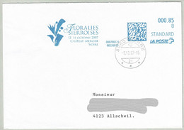 Schweiz / Helvetia 2007, Brief Freistempel / EMA / Meterstamp Floralies Sierroises Sierre - Allschwil - Unclassified
