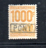 FRANCE COLIS POSTAL N° 26 1000F ORANGE DIT POUR PETIT COLIS OBL - Unused Stamps