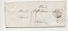 LAC 1847 POITIERS 80 Vienne Cachet à Date Type T15 Pour BLERE Indre Et Loire Taxe Décimes + Cachet Ligne De TOURS ? - 1801-1848: Precursori XIX