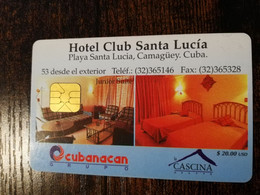 CUBA $20,00   CHIPCARD   HOTEL CLUB SANTA LUCIA          Fine Used Card  ** 8709** - Cuba