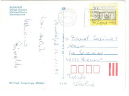 1991 CARTOLINA BUDAPEST PER ITALIA - Lettres & Documents