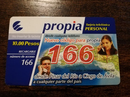 CUBA $10,00 PESOS  PROPIA /TARJETA PERSONAL  / NUEVO CODIGO PAGA PROPIA      MINT  Card  ** 8716** - Kuba