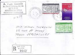 ANDORRE N°347/321/376 SUR L. REC. DU 7.4.89 DE ST JULIA DE LORIA - Briefe U. Dokumente