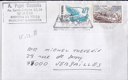 ANDORRE N°353/291 SUR LETTRE DU 14.12.88 - Storia Postale