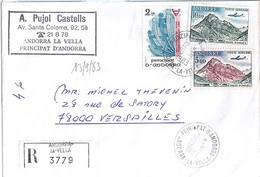 ANDORRE N°PA6/PA8/299 SUR L. REC. DU 10.9.83 - Lettres & Documents