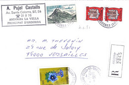 ANDORRE N°PA8/245/155x2 SUR LETTRE REC. DU 30.12.81 - Covers & Documents