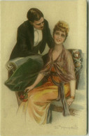 BOMPARD  SIGNED 1910s POSTCARD - COUPLE KISSING - N. 446/1 ( 2470) - Bompard, S.