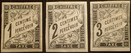 R2269/6 - 1884 - COLONIES FR. - TIMBRES TAXE - N°1 à 3 NEUFS* - Strafportzegels