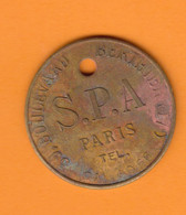 $ (75) SPA Jeton Identificateur 59 Bd Berthier Paris .. TEL GAL 66 .. Utilisé CR 4094 .. Animaux Chiens Chats - Profesionales / De Sociedad