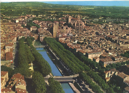 NARBONNE VUE AERIENNE SUR LE CENTRE DE LA VILLE LA CATHEDRALE SAINT JUST ET LES PONTS - Narbonne