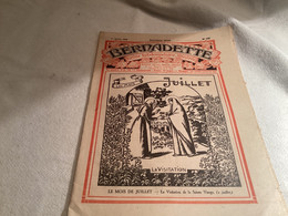 Bernadette Revue Hebdomadaire Illustrée 1928 Le Maréchal De Saxe Et Le Gaston Parasite Le Mois De Juillet - Bernadette