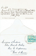 Carte De Visite Autographe De M. Et Mme Raymond Debelle-Goffin, Secrétaire Communal De Bois-d'Haine (janvier 1947) - Visitekaartjes