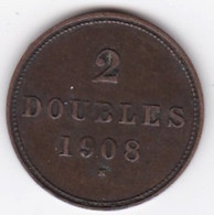 Guernesey 2 Doubles 1908 H Bronze KM# 5 - Guernsey