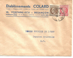 France Enveloppe Publicitaire Ets Colard Fontaine Ecu Besançon (25 Doubs) - Other & Unclassified