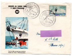 AIX - EN - PROVENCE, Journée Du Timbre 1960, 1er Jour D'Emission : Pose D'un Câble Sous-marin (Enveloppe Maximun). - 1960-1969