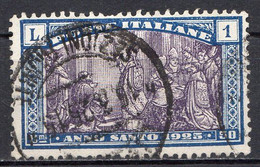 ITALIE (Royaume) - 1924 - N° 167 - 1 L. + 50 C. Bleu Et Violet-brun - (Commémoratifs De L'Année Sainte 1925) - Afgestempeld