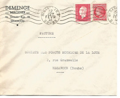 France Enveloppe Publicitaire Miroitier Demenge Grande Rue Besançon (25 Doubs) - Other & Unclassified