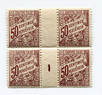 TUNISIE TIMBRE-TAXE N°32 ** EN BLOC DE 4 AVEC MILLESIME 1 (1921) - Timbres-taxe