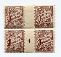 TUNISIE TIMBRE-TAXE N°32 ** EN BLOC DE 4 AVEC MILLESIME 1 (1921) - Portomarken