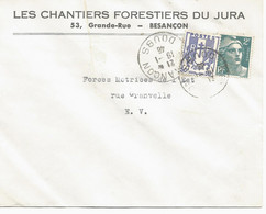 France Enveloppe Publicitaire Les Chantiers Forestiers Du Jura Grande Rue Besançon (25 Doubs) - Other & Unclassified