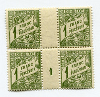 TUNISIE TIMBRE-TAXE  N°33 ** EN BLOC DE 4 AVEC MILLESIME 1 (1921) - Timbres-taxe