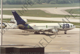 PHOTO RETIRAGE REPRINT AVION  AIRCRAFT    DOUGLAS DC 10 UTA F-BTDB   ZURICH AIRPORT - Aviazione